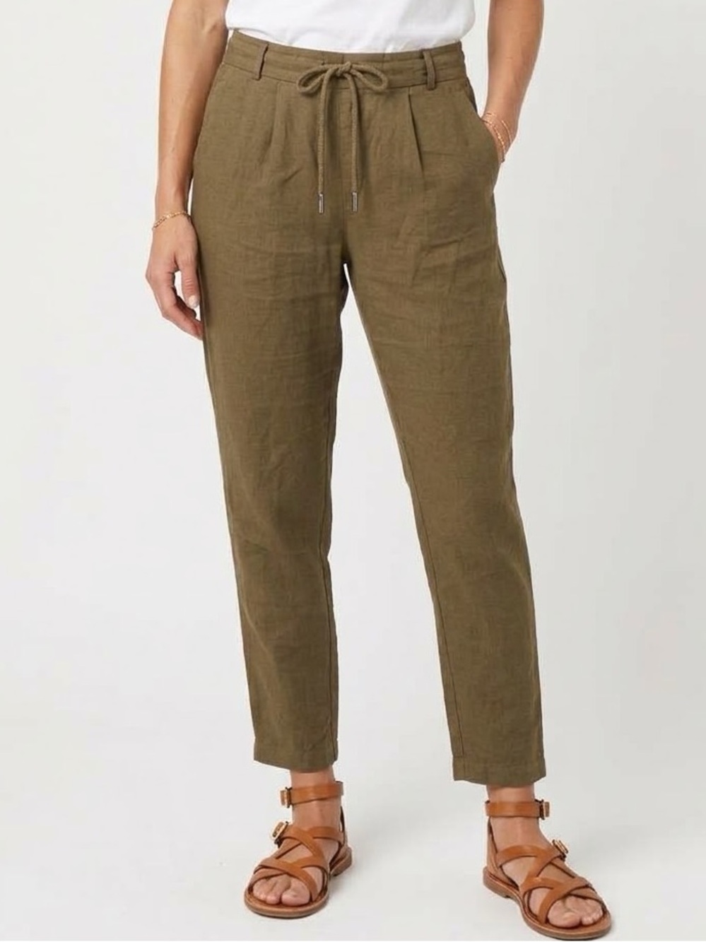 ONLY POPTRASH COMFORT FIT LINEN TROUSERS S